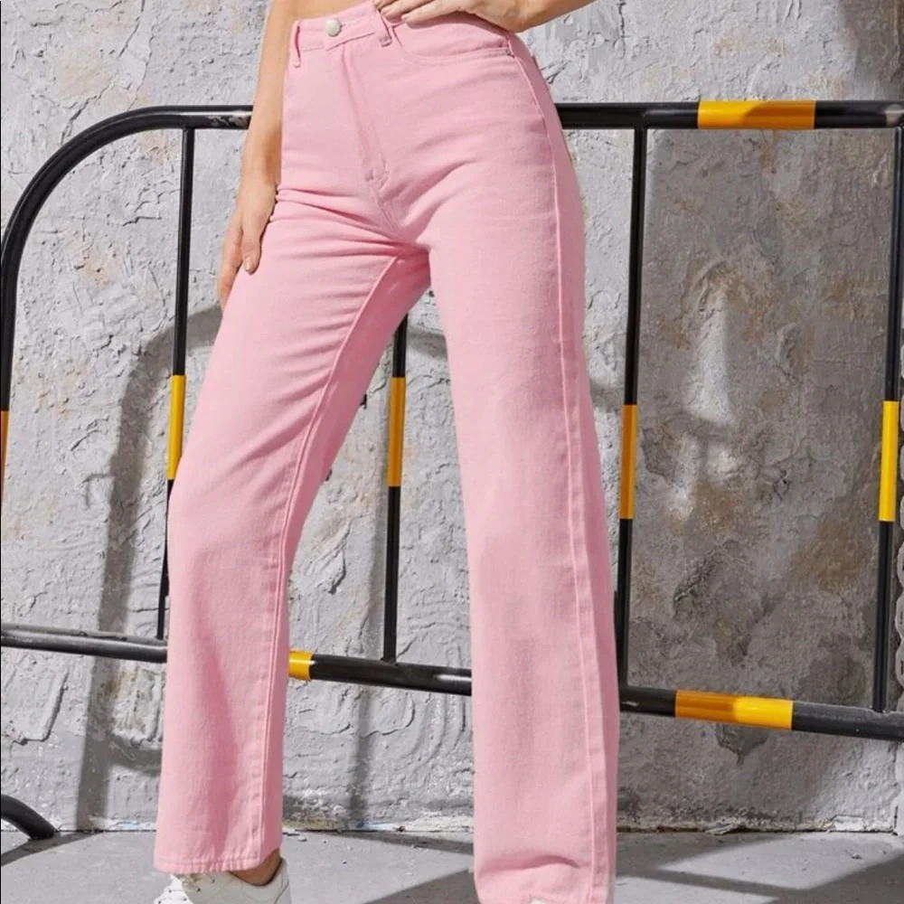 SHEIN High Waisted Straight Leg Jean - Picture 1 of 6